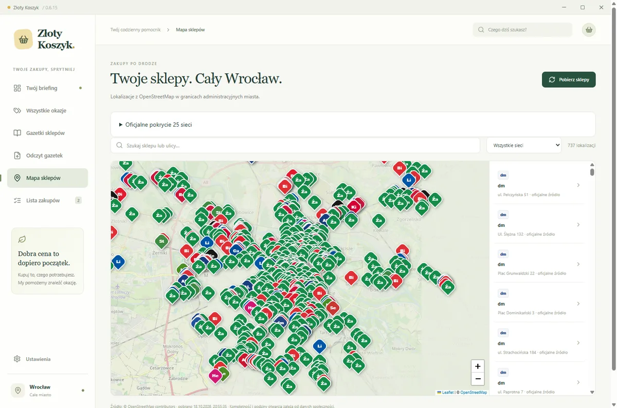 Złoty Koszyk — Sklepy na mapie Wrocławia